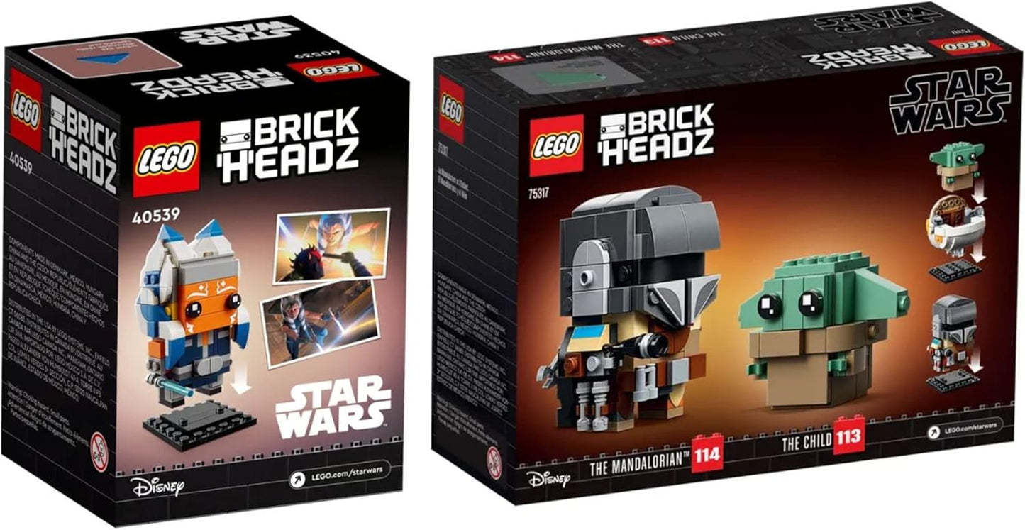 LEGO 40539 BRICKHEADZ Star Wars Ahsoka Tano + LEGO 75317  BRICKHEADZ Mandalorian & Child  Exclusive Bundle