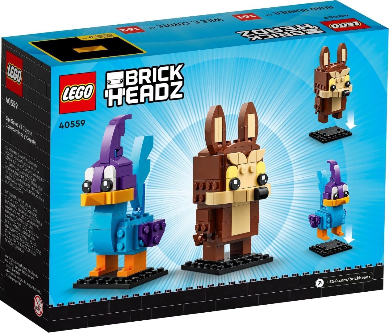 LEGO 40559 BRICKHEADZ Looney Tunes Road Runner and Wile E. Coyote