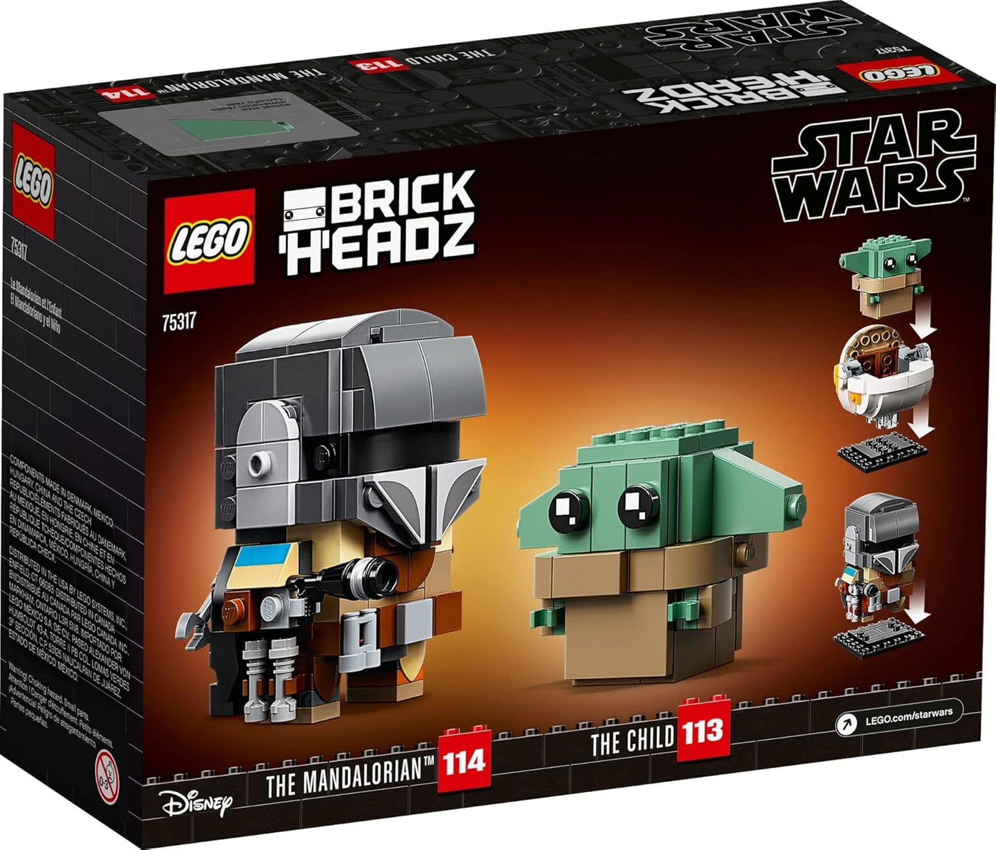 LEGO 75317 BRICKHEADZ Star Wars The Mandalorian & The Child